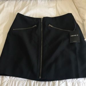 Zip front mini skirt